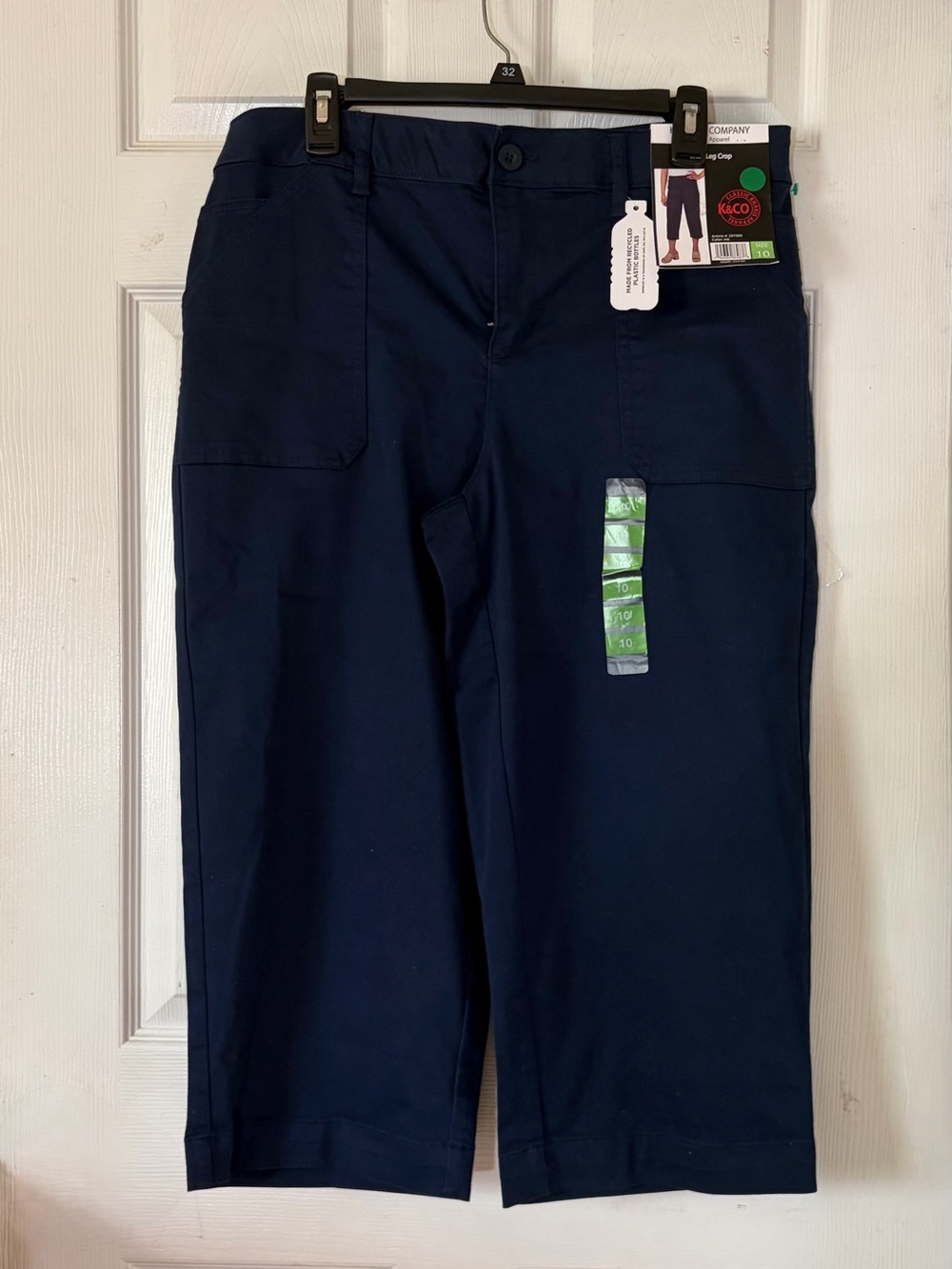 Khakis & Company Navy Wide Leg Crop Utility Pants Sz 10